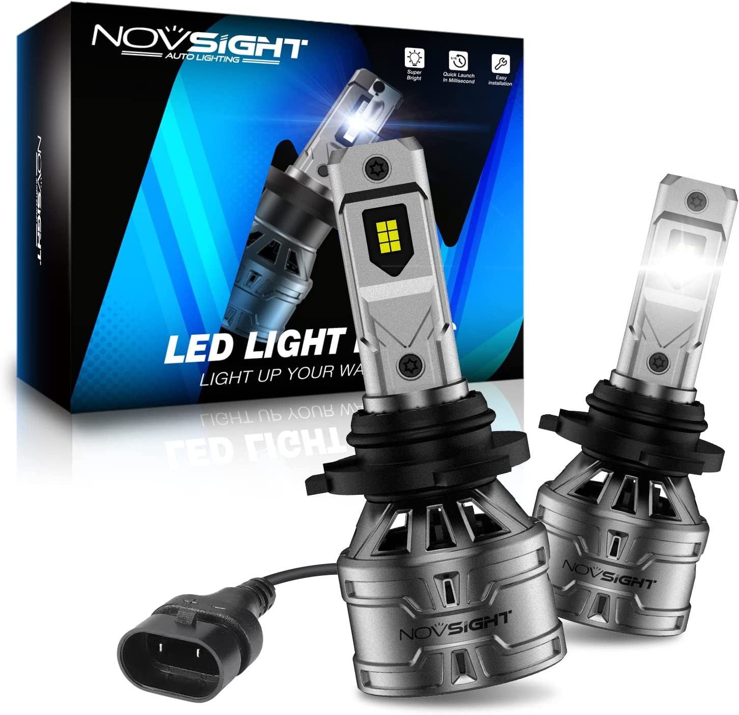 NOVSIGHT 9045/H10 LED Light Bulbs