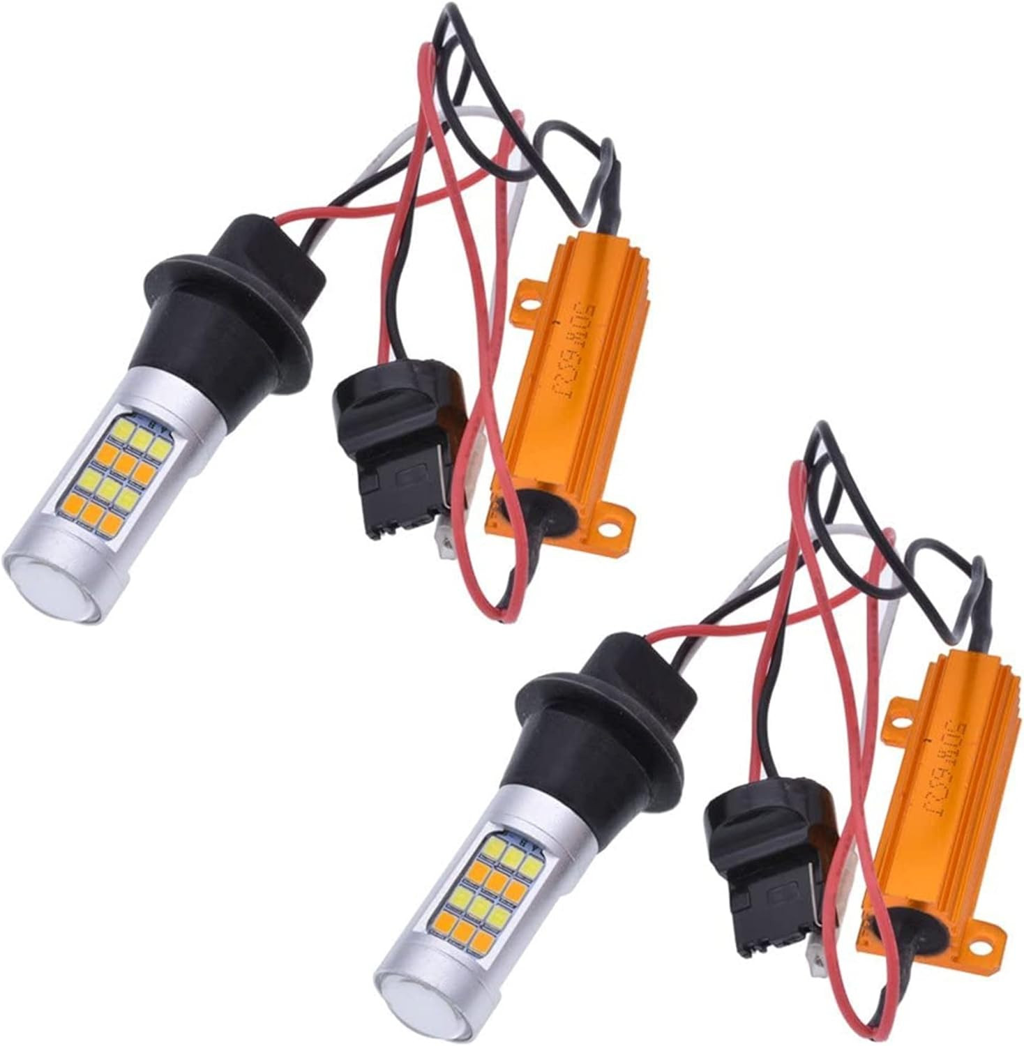 KATUR 3156A White/Amber LED Switchback Bulbs