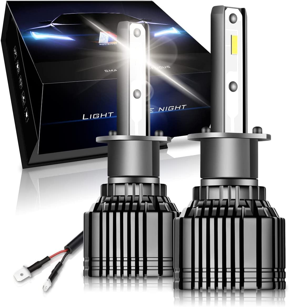 NUVISION LIGHTING Pair Slim LED H1 Bulbs