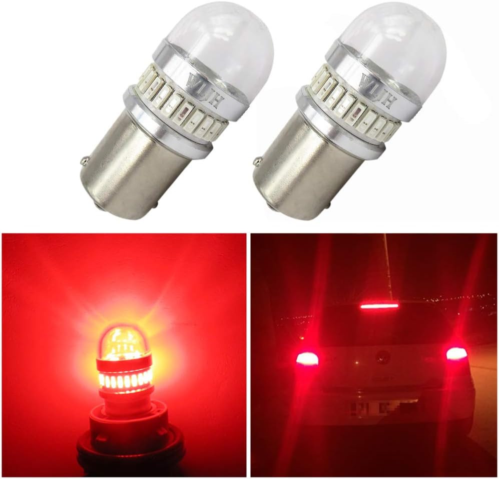 WLJH 7506 Red Light Bulbs - For Turn Signal, Tail, Brake Lights