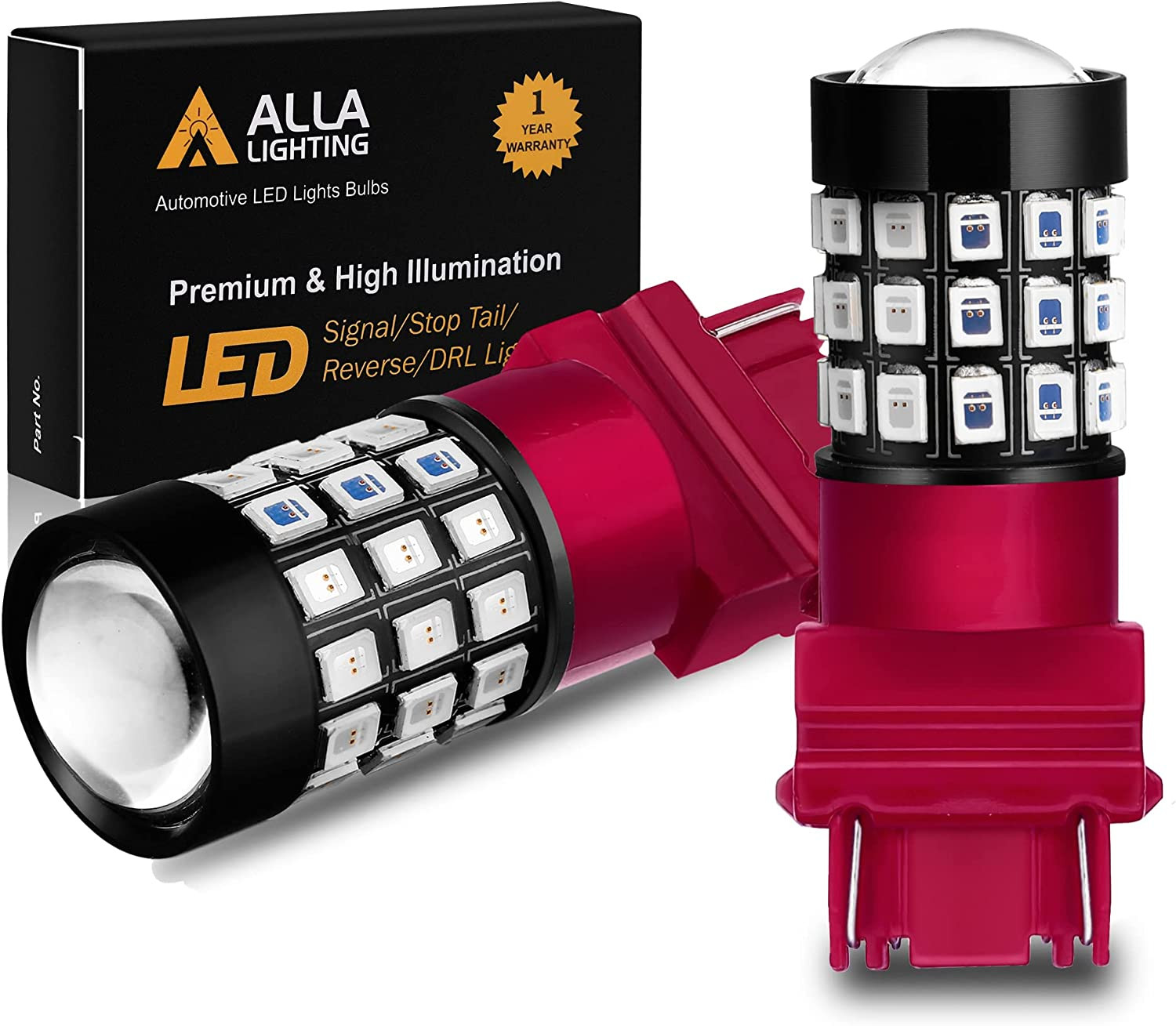 Alla Lighting Red Strobe Brake Lights Bulbs - Upgraded Version