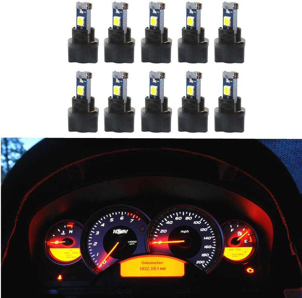 WLJH 10 Pack White PC74 Instrument Panel Cluster Dashboard Light Bulbs