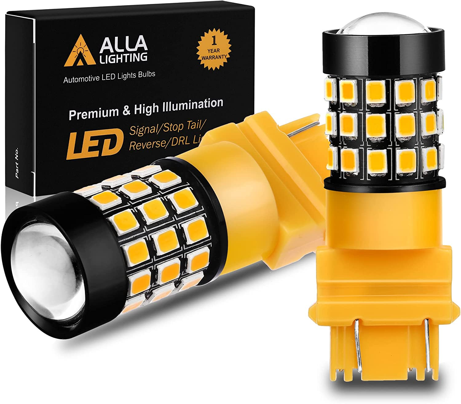Alla Lighting Newly Upgraded T25 Amber LED Bulbs