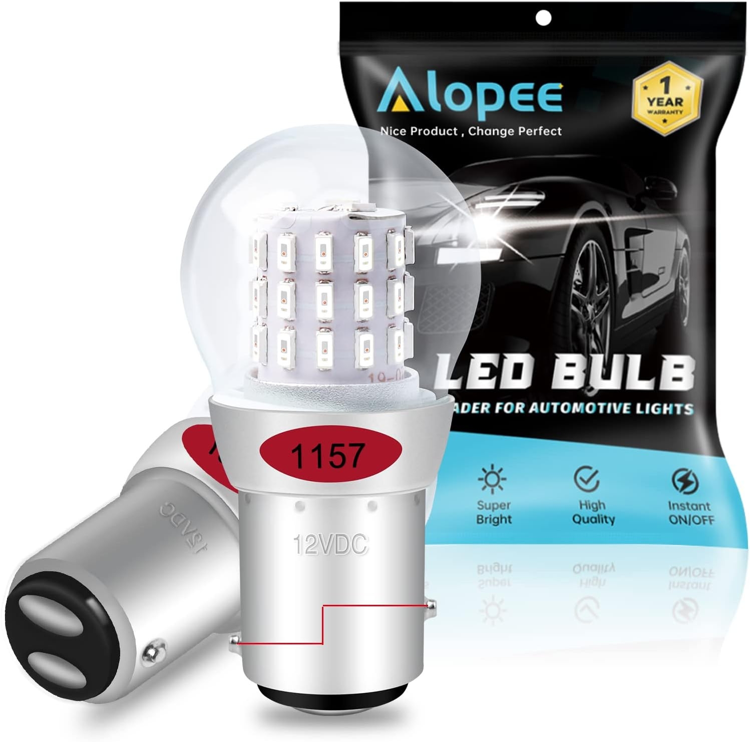 Alopee 2057R Tail/Brake/Turn Signal Light Buls