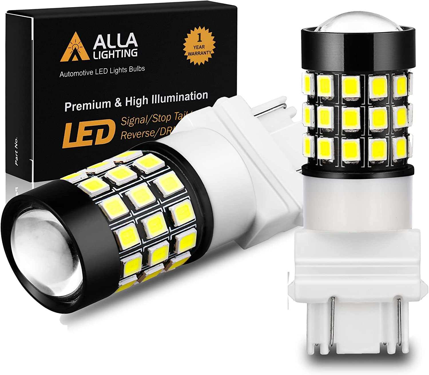 Alla Lighting Newly Upgraded T25 3156 3157 LED White Bulbs