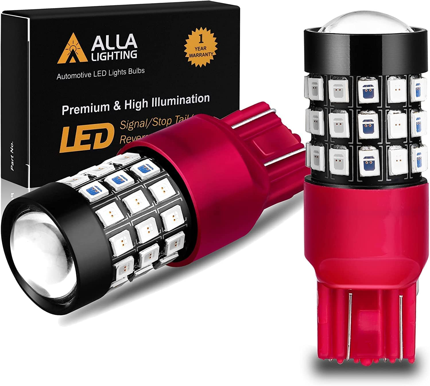Alla Lighting Newly 7440R Red Light Bulbs