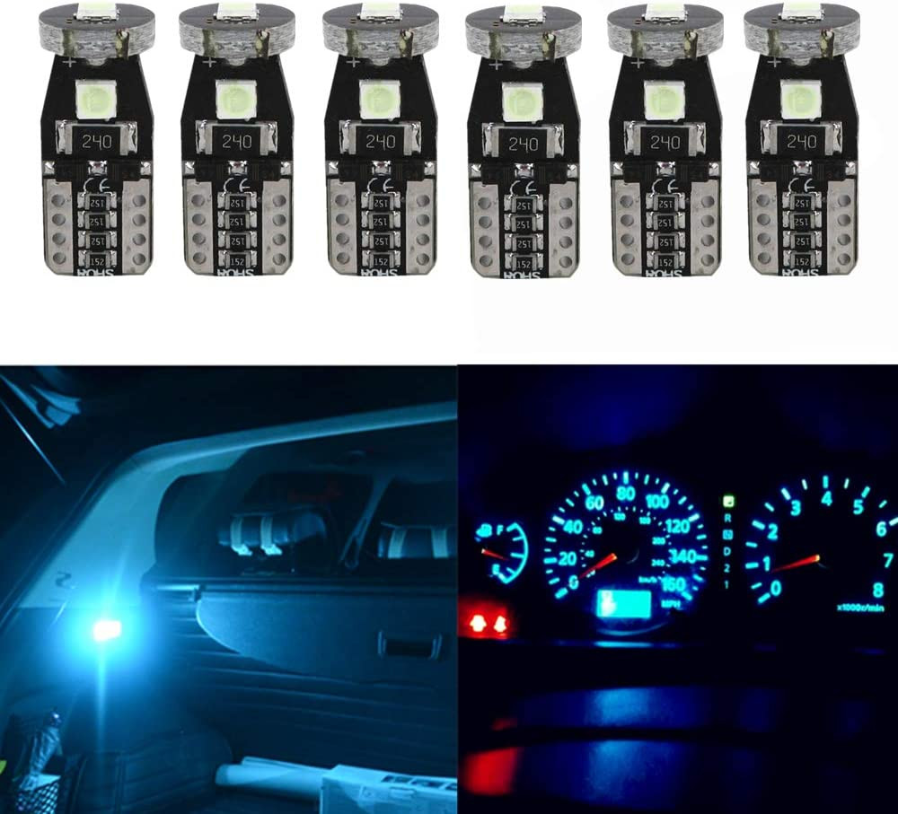 WLJH Super Bright Ice Blue T10 Light Bulbs