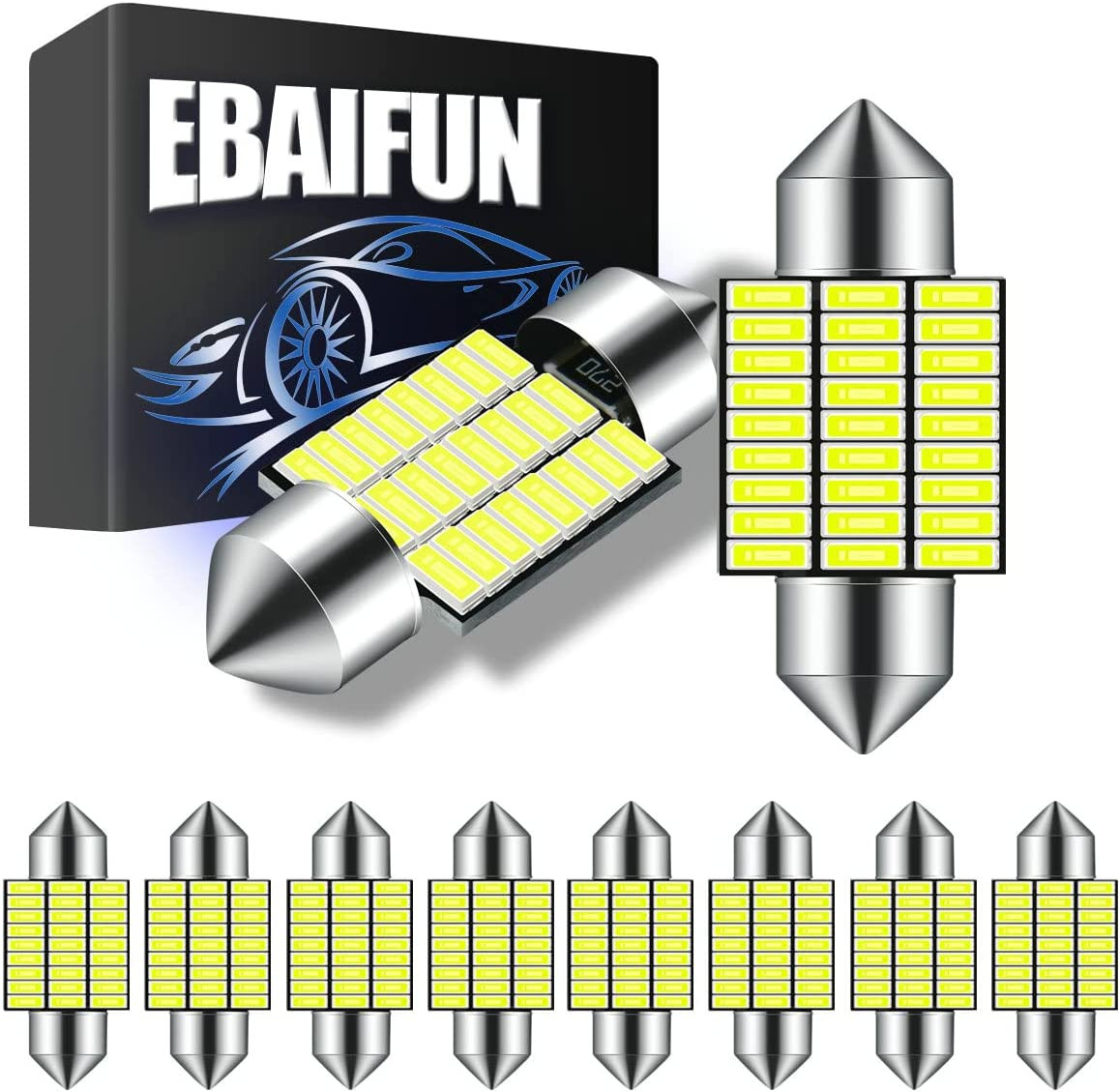 EBAIFUN 31mm DE3175 Led Bulbs, White