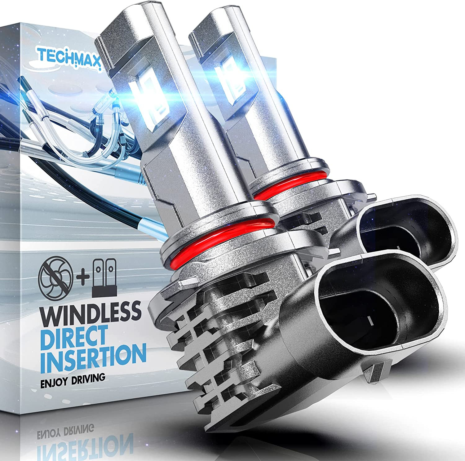 TECHMAX 9005 LED Headlight Bulbs, Direct injection