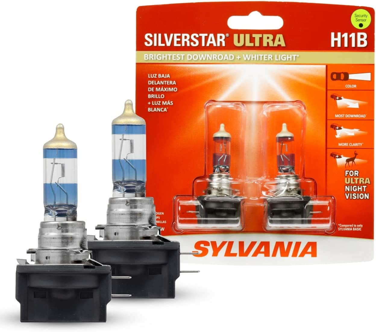 SYLVANIA - H11B SilverStar Ultra - High Performance Halogen Headlight Bulb
