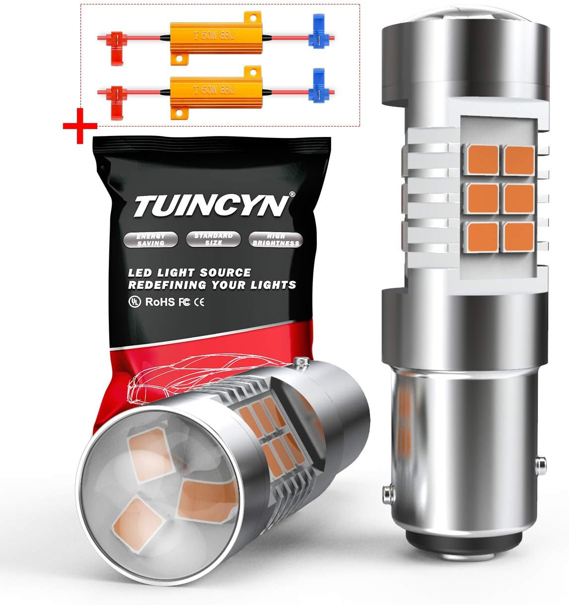 TUINCYN 1196 LED Turn Signal Light Bulbs Amber